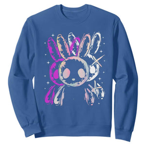 Horror Cute Bunny Rabbit Sweatshirt Horror Aesthetic TS12 Royal Blue Print Your Wear