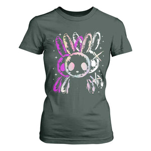 Horror Cute Bunny Rabbit T Shirt For Women Horror Aesthetic TS12 Dark Forest Green Print Your Wear