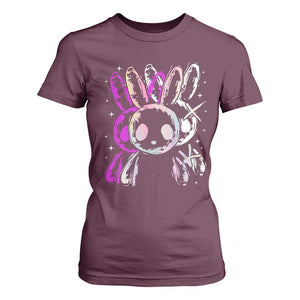Horror Cute Bunny Rabbit T Shirt For Women Horror Aesthetic TS12 Maroon Print Your Wear