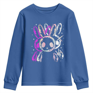 Horror Cute Bunny Rabbit Youth Sweatshirt Horror Aesthetic TS12 Royal Blue Print Your Wear