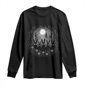 Creepy Cute Bunny Rabbits Long Sleeve Shirt Dark Horror Aesthetic TS12 Black Print Your Wear