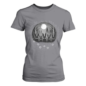 Creepy Cute Bunny Rabbits T Shirt For Women Dark Horror Aesthetic TS12 Charcoal Print Your Wear