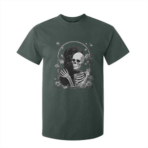 Funny Full Moon Horror Art T Shirt For Kid Skeleton Hug Maine Coon Cat TS12 Dark Forest Green Print Your Wear