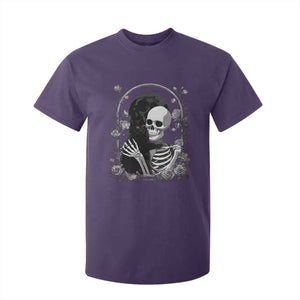 Funny Full Moon Horror Art T Shirt For Kid Skeleton Hug Maine Coon Cat TS12 Purple Print Your Wear