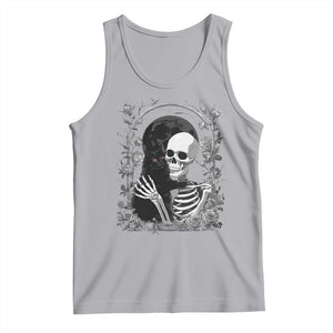 Funny Full Moon Horror Art Tank Top Skeleton Hug Maine Coon Cat TS12 Athletic Heather Print Your Wear