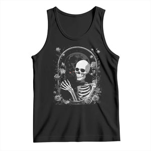 Funny Full Moon Horror Art Tank Top Skeleton Hug Maine Coon Cat TS12 Black Print Your Wear