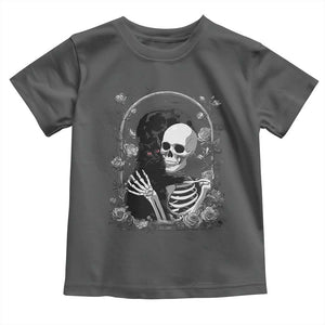 Funny Full Moon Horror Art Toddler T Shirt Skeleton Hug Maine Coon Cat TS12 Dark Heather Print Your Wear