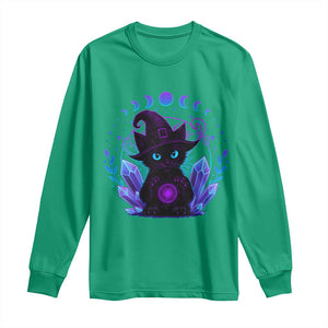 Witchy Black Cat Long Sleeve Shirt Funny Spellcasting Pastel Goth Aesthetic TS12 Irish Green Print Your Wear