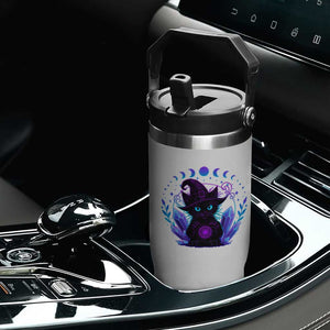 Witchy Black Cat Flip Straw Tumbler Funny Spellcasting Pastel Goth Aesthetic TS12 Print Your Wear