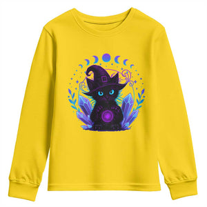Witchy Black Cat Youth Sweatshirt Funny Spellcasting Pastel Goth Aesthetic TS12 Daisy Print Your Wear