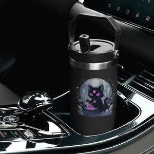 Witchy Black Cat Flip Straw Tumbler Brewing Magic Funny Pastel Goth Art TS12 Print Your Wear