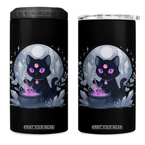 Witchy Black Cat 4 in 1 Can Cooler Tumbler Brewing Magic Funny Pastel Goth Art TS12 One Size: 16 oz Black Print Your Wear