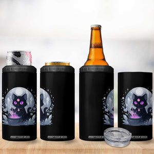 Witchy Black Cat 4 in 1 Can Cooler Tumbler Brewing Magic Funny Pastel Goth Art TS12 Print Your Wear