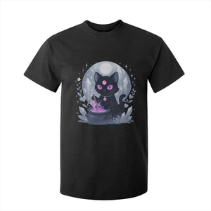 Witchy Black Cat T Shirt For Kid Brewing Magic Funny Pastel Goth Art TS12 Black Print Your Wear