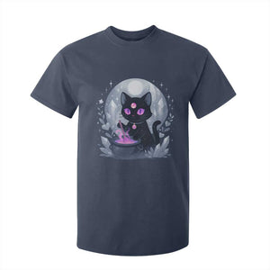 Witchy Black Cat T Shirt For Kid Brewing Magic Funny Pastel Goth Art TS12 Navy Print Your Wear