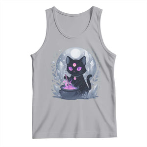 Witchy Black Cat Tank Top Brewing Magic Funny Pastel Goth Art TS12 Athletic Heather Print Your Wear