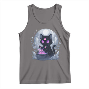 Witchy Black Cat Tank Top Brewing Magic Funny Pastel Goth Art TS12 Deep Heather Print Your Wear