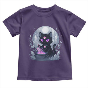 Witchy Black Cat Toddler T Shirt Brewing Magic Funny Pastel Goth Art TS12 Purple Print Your Wear