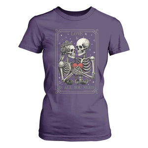 Love Is All You Need T Shirt For Women Skeleton Lovers Funny Halloween Tarot TS12 Purple Print Your Wear