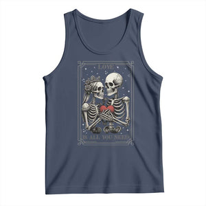 Love Is All You Need Tank Top Skeleton Lovers Funny Halloween Tarot TS12 Navy Print Your Wear