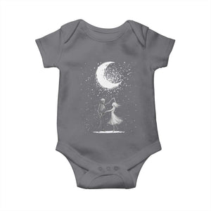 Skeleton Lover Dancing Under The Moon Dark Romantic Art Baby Onesie TS12 Charcoal Print Your Wear