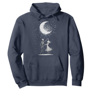 Skeleton Lover Dancing Under The Moon Dark Romantic Art Hoodie TS12 Navy Print Your Wear