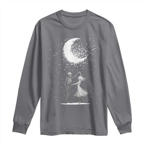 Skeleton Lover Dancing Under The Moon Dark Romantic Art Long Sleeve Shirt TS12 Charcoal Print Your Wear
