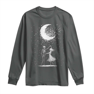 Skeleton Lover Dancing Under The Moon Dark Romantic Art Long Sleeve Shirt TS12 Dark Heather Print Your Wear