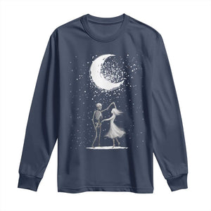 Skeleton Lover Dancing Under The Moon Dark Romantic Art Long Sleeve Shirt TS12 Navy Print Your Wear