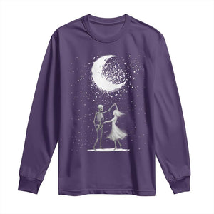 Skeleton Lover Dancing Under The Moon Dark Romantic Art Long Sleeve Shirt TS12 Purple Print Your Wear