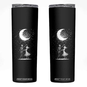 Skeleton Lover Dancing Under The Moon Dark Romantic Art Skinny Tumbler TS12 Black Print Your Wear