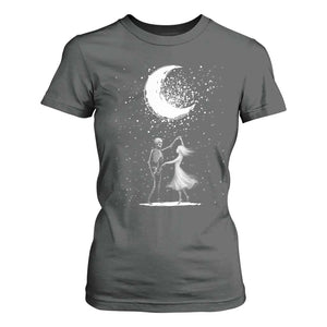 Skeleton Lover Dancing Under The Moon Dark Romantic Art T Shirt For Women TS12 Dark Heather Print Your Wear