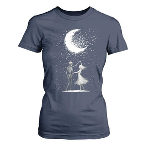 Skeleton Lover Dancing Under The Moon Dark Romantic Art T Shirt For Women TS12 Navy Print Your Wear