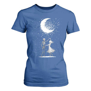 Skeleton Lover Dancing Under The Moon Dark Romantic Art T Shirt For Women TS12 Royal Blue Print Your Wear