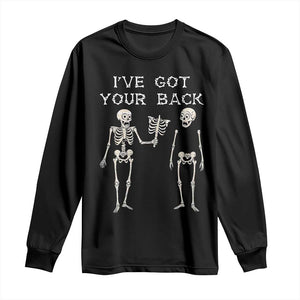 Funny Skeleton Long Sleeve Shirt I Have Got Your Back Bone Pun TS12 Black Print Your Wear