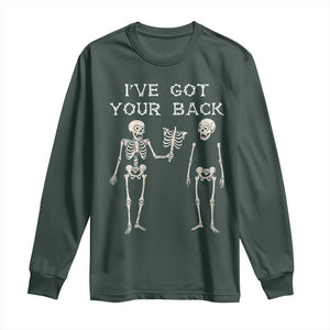 Funny Skeleton Long Sleeve Shirt I Have Got Your Back Bone Pun TS12 Dark Forest Green Print Your Wear