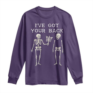 Funny Skeleton Long Sleeve Shirt I Have Got Your Back Bone Pun TS12 Purple Print Your Wear