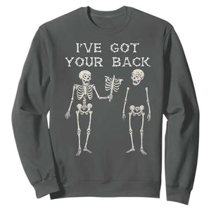 Funny Skeleton Sweatshirt I Have Got Your Back Bone Pun TS12 Dark Heather Print Your Wear