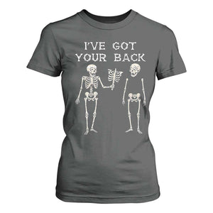Funny Skeleton T Shirt For Women I Have Got Your Back Bone Pun TS12 Dark Heather Print Your Wear