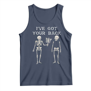 Funny Skeleton Tank Top I Have Got Your Back Bone Pun TS12 Navy Print Your Wear