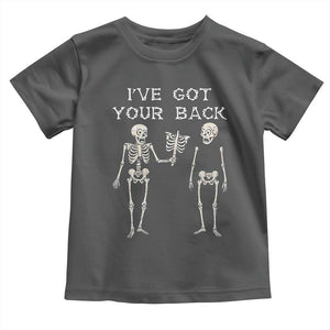 Funny Skeleton Toddler T Shirt I Have Got Your Back Bone Pun TS12 Dark Heather Print Your Wear