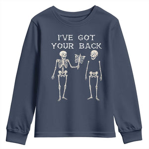 Funny Skeleton Youth Sweatshirt I Have Got Your Back Bone Pun TS12 Navy Print Your Wear