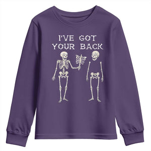 Funny Skeleton Youth Sweatshirt I Have Got Your Back Bone Pun TS12 Purple Print Your Wear