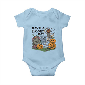 Funny Halloween Skeleton Baby Onesie Have A Spooky Day TS12 Light Blue Print Your Wear