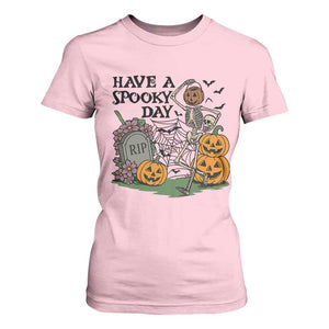 Funny Halloween Skeleton T Shirt For Women Have A Spooky Day TS12 Light Pink Print Your Wear
