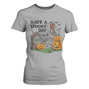 Funny Halloween Skeleton T Shirt For Women Have A Spooky Day TS12 Sport Gray Print Your Wear