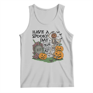 Funny Halloween Skeleton Tank Top Have A Spooky Day TS12 Ash Print Your Wear
