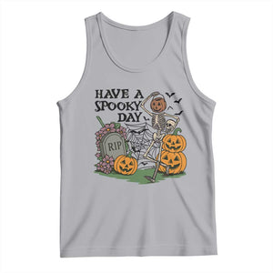 Funny Halloween Skeleton Tank Top Have A Spooky Day TS12 Athletic Heather Print Your Wear