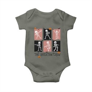 Funny The Skeleton Crew Baby Onesie Dancing Skeletons Halloween For Boys Girl Kids TS12 Military Green Print Your Wear