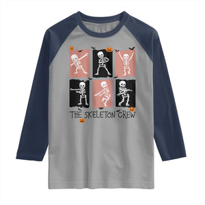 Funny The Skeleton Crew Raglan Shirt Dancing Skeletons Halloween For Boys Girl Kids TS12 Sport Gray Navy Print Your Wear
